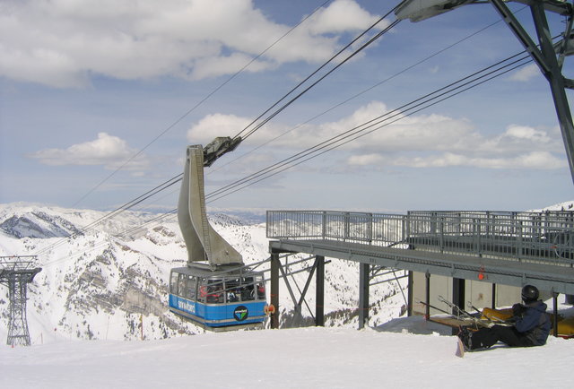 cable car going up mountain